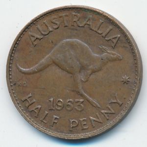 Австралия, 1/2 пенни (1963 г.)