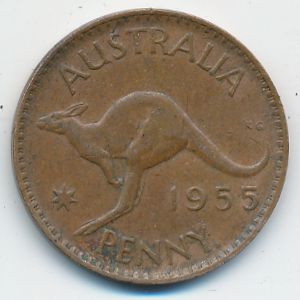 Австралия, 1 пенни (1955 г.)