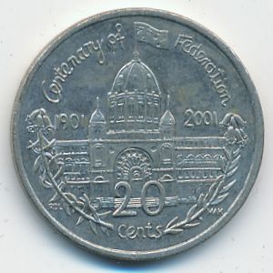 Австралия, 20 центов (2001 г.)