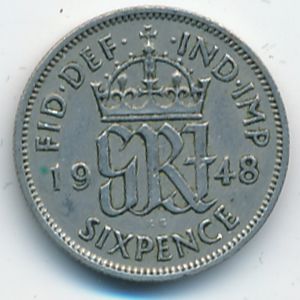 Great Britain, 6 pence, 1948