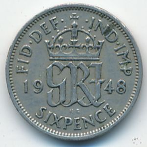 Great Britain, 6 pence, 1948
