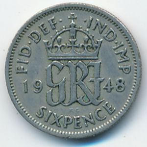Great Britain, 6 pence, 1948