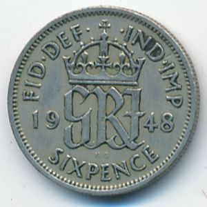 Great Britain, 6 pence, 1948