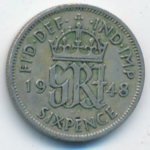 Great Britain, 6 pence, 1948