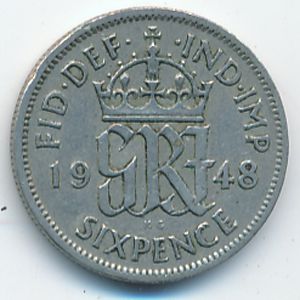 Great Britain, 6 pence, 1948