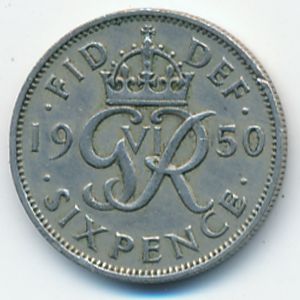 Great Britain, 6 pence, 1950
