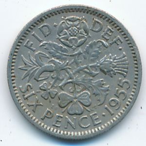 Great Britain, 6 pence, 1955