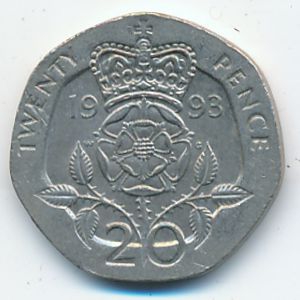 Великобритания, 20 пенсов (1993 г.)