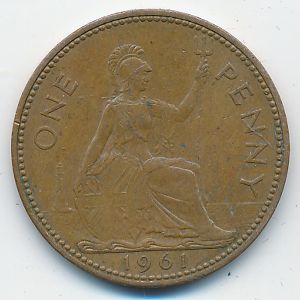 Великобритания, 1 пенни (1961 г.)
