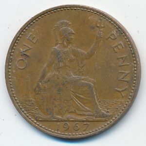 Великобритания, 1 пенни (1967 г.)