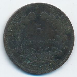 France, 5 centimes, 1882