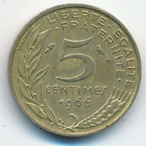France, 5 centimes, 1966