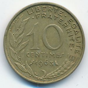 Франция, 10 сентим (1963 г.)