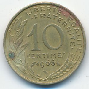 Франция, 10 сентим (1966 г.)