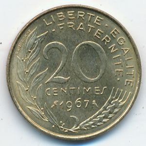 France, 20 centimes, 1967