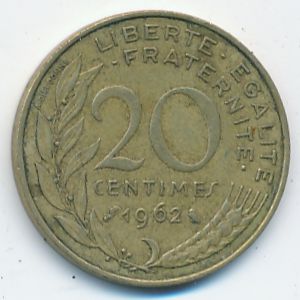 France, 20 centimes, 1962