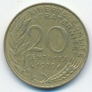 France, 20 centimes, 1979