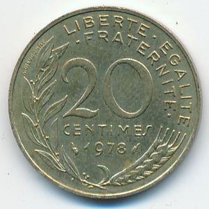 France, 20 centimes, 1978