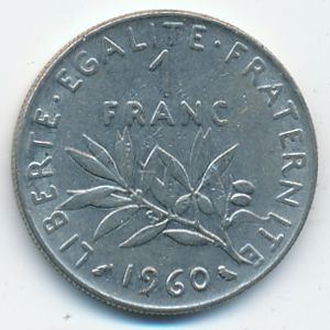 Франция, 1 франк (1960 г.)