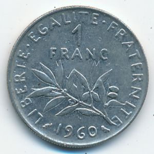 Франция, 1 франк (1960 г.)