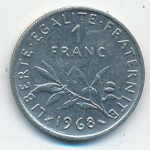 France, 1 franc, 1968