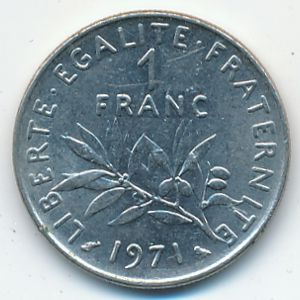 France, 1 franc, 1971