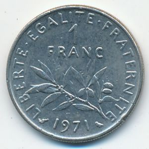 France, 1 franc, 1971