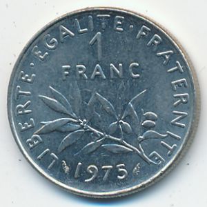 France, 1 franc, 1975