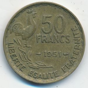 France, 50 francs, 1951