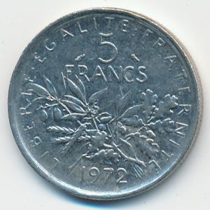 France, 5 francs, 1972