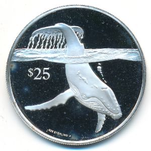Virgin Islands, 25 dollars, 1993