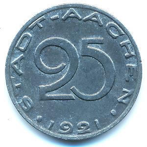 Ахен., 25 пфеннигов (1921 г.)