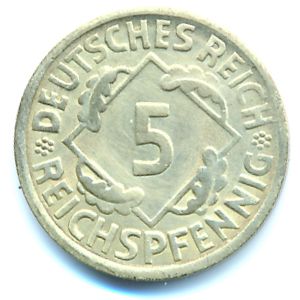 Веймарская республика, 5 рейхспфеннигов (1925 г.)