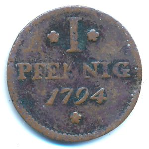 Frankfurt, 1 pfennig, 1794