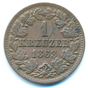 Нассау, 1 крейцер (1863 г.)