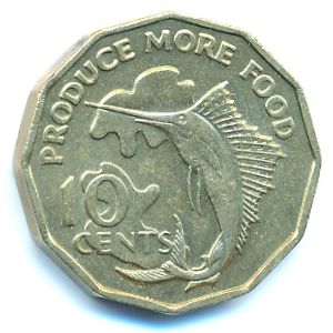 Seychelles, 10 cents, 1977