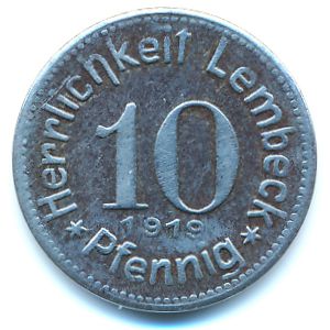 Лембек., 10 пфеннигов (1919 г.)
