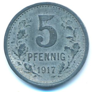 Изерлон., 5 пфеннигов (1917 г.)