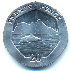Гибралтар, 20 пенсов (2020 г.)