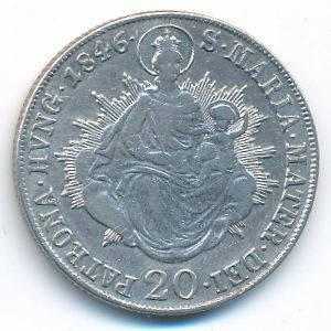 Austria, 20 kreuzer, 1846