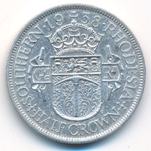 Southern Rhodesia, 1/2 crown, 1938
