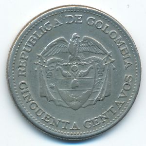 Colombia, 50 centavos, 1959