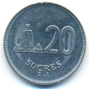 Ecuador, 20 sucres, 1991
