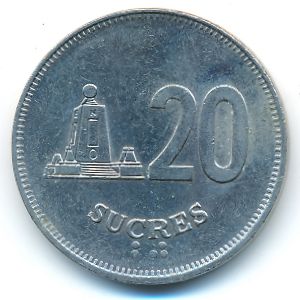 Ecuador, 20 sucres, 1991