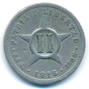Cuba, 2 centavos, 1916