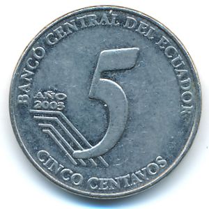 Ecuador, 5 centavos, 2003