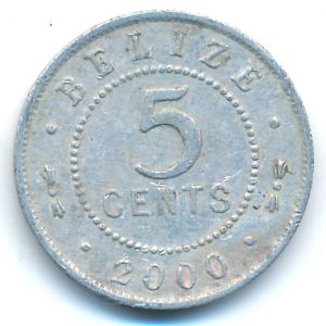 Belize, 5 cents, 2000