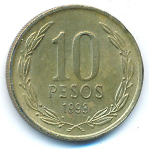 Чили, 10 песо (1993 г.)