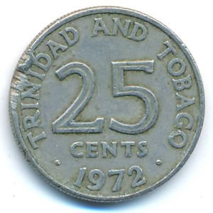 Тринидад и Тобаго, 25 центов (1972 г.)