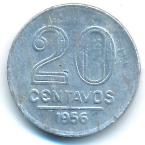 Brazil, 20 centavos, 1956